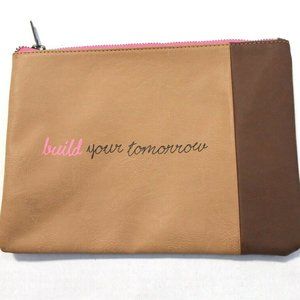 NWOT Toms x Target Build Your Tomorrow Faux Leather Zip Pouch Clutch Travel Case